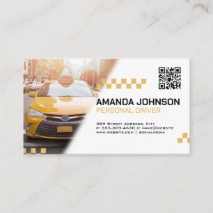 Taxi   Yellow Cab   QR Code Business Card