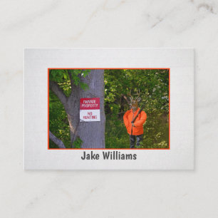 taxidermist big buck hunter with gun business card