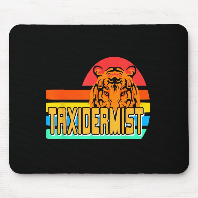 Taxidermist Tiger Preservation Retro Wildlife Natu Mouse Mat (Front)