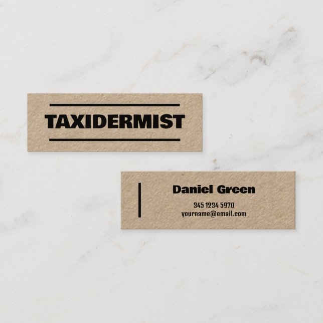 Taxidermy Kraft Mini Business Card (Front/Back)