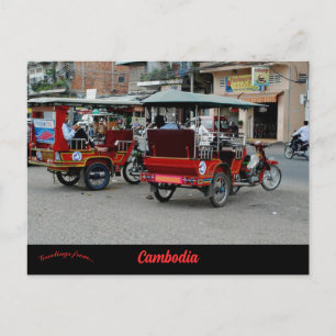Taxis in Phnom Penh Cambodia Postcard