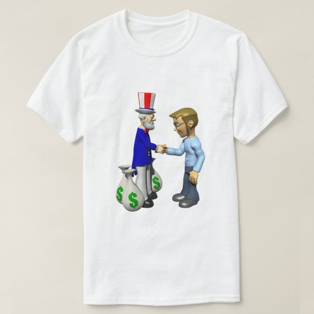 Taxpayer IRS Joke Taxday Humour Fun Uncle Sam Cash T-Shirt (Design Front)