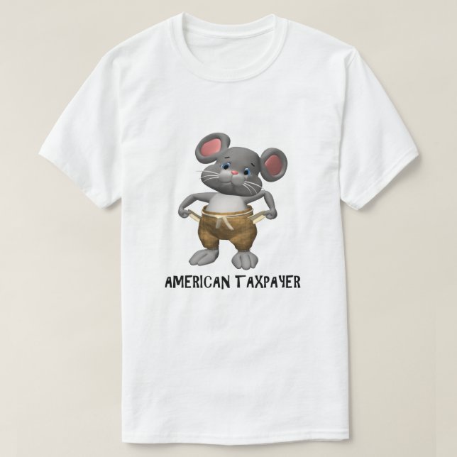 Taxpayer IRS Joke Taxday Humour Funny Mouse Cute T-Shirt (Design Front)