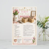 Tayglach Torte Cake, Pink Floral Rustic Farmhouse