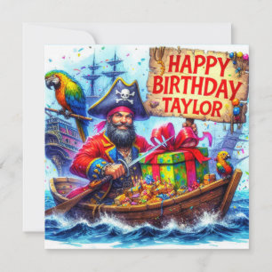 TAYLOR ~ Birthday Card ~ Friendly Pirate ~