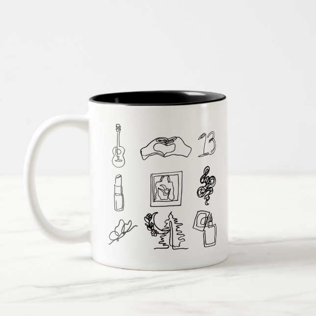 Taylor Eras Album Inspired Line Drawing Mug (Left)