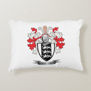 Taylor Family Crest Coat of Arms Decorative Cushion
