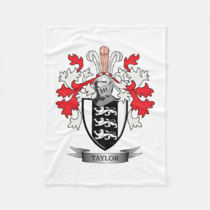 Taylor Family Crest Coat of Arms Fleece Blanket