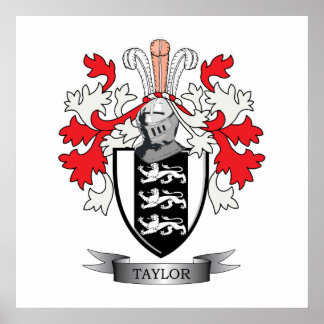 Taylor Family Crest Coat of Arms Poster
