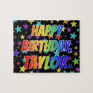 "TAYLOR" First Name, Fun "HAPPY BIRTHDAY" Jigsaw Puzzle