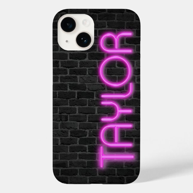 TAYLOR In PINK Neon Lights  Case-Mate iPhone Case (Back)