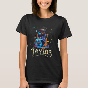 Taylor Name I Love Taylor Birthday Girl Y2K Groovy T-Shirt