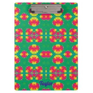 TAYLOR ~ Pink, Red, Yellow and Green design Clipboard