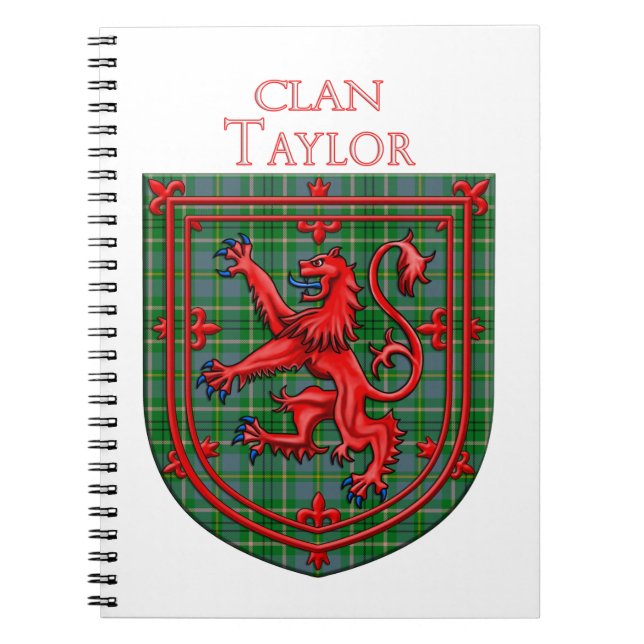 Taylor Tartan Scottish Plaid Lion Rampant Notebook (Front)