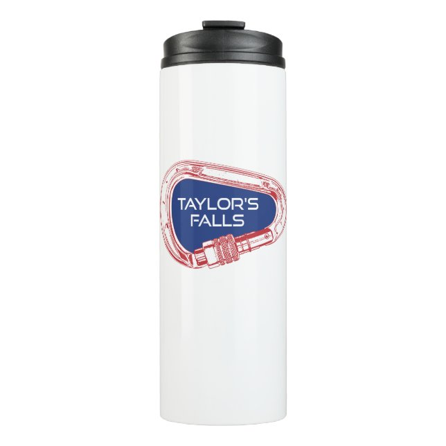 Taylor's Falls Minnesota Rock Climbing Carabiner Thermal Tumbler (Front)