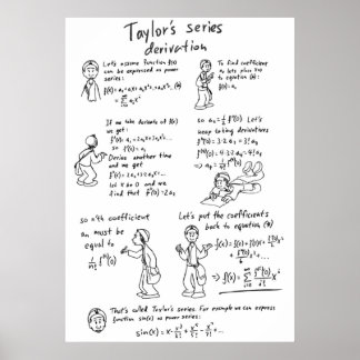 Taylors series math comic style poster