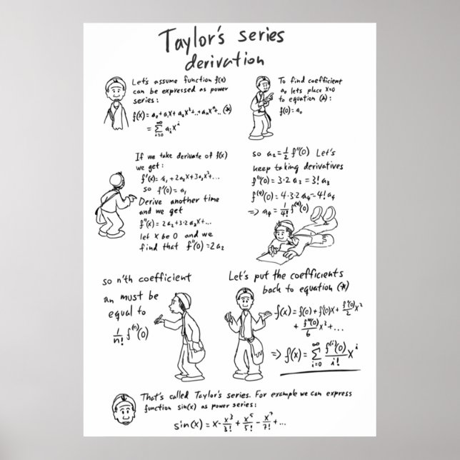 Taylors series math comic style poster (Front)