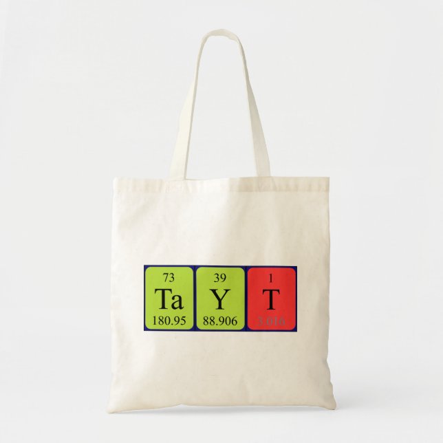 Tayt periodic table name tote bag (Front)