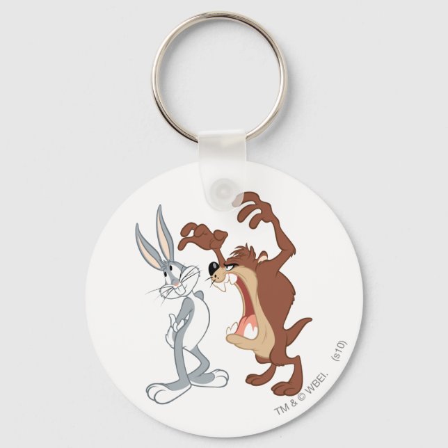 TAZ™ and BUGS BUNNY™ Not Even Flinching - Colour Key Ring (Front)