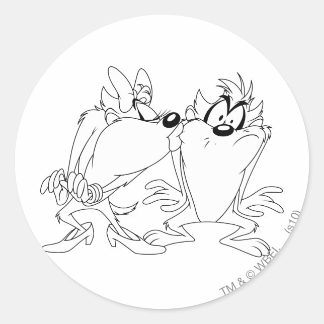 TAZ™ and She-Devil Classic Round Sticker (Front)