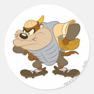 TAZ™ at the Catcher's Mound Classic Round Sticker