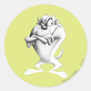 TAZ™ Drawing Classic Round Sticker