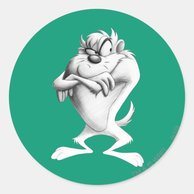 TAZ™ Drawing Classic Round Sticker (Front)