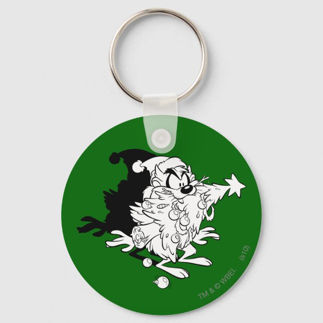TAZ™ eating Christmas tree Key Ring (Front)