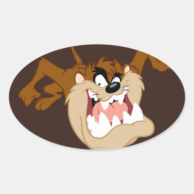 TAZ™ Evil Grin Oval Sticker (Front)
