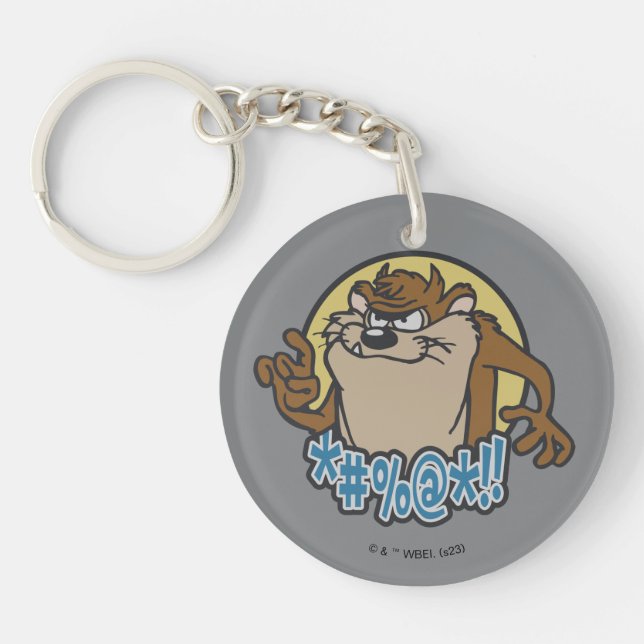 TAZ™ Expletive Circle Graphic Key Ring (Front)