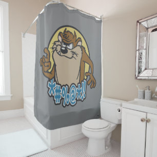 TAZ™ Expletive Circle Graphic Shower Curtain