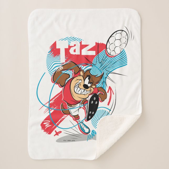 TAZ™ Headbutting Soccer Ball Sherpa Blanket (Front)