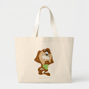 TAZ™ holding a leaf Large Tote Bag