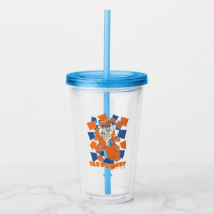 TAZ™ Hungry Smashing Through Chequered Acrylic Tumbler