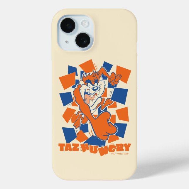TAZ™ Hungry Smashing Through Chequered Case-Mate iPhone Case (Back)
