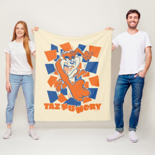 TAZ™ Hungry Smashing Through Chequered Fleece Blanket