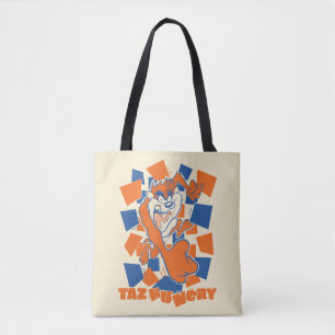 TAZ™ Hungry Smashing Through Chequered Tote Bag