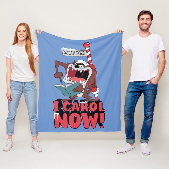 TAZ™ "I CAROL NOW!" FLEECE BLANKET (In Situ)