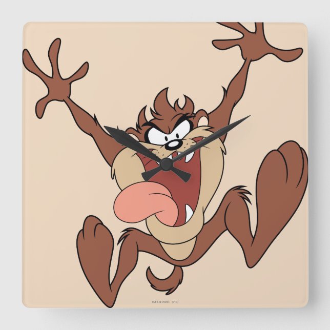 TAZ™ Leaping Square Wall Clock (Front)
