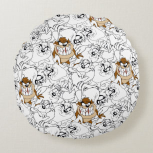 TAZ™ Line Art Colour Pop Pattern Round Cushion