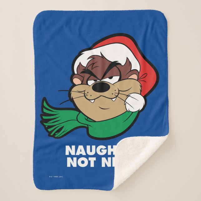 TAZ™ "Naughty Not Nice" Sherpa Blanket (Front)