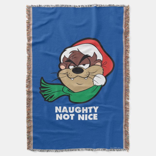 TAZ™ "Naughty Not Nice" Throw Blanket (Front Vertical)