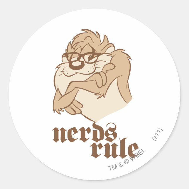 TAZ™ - Nerds Rule Classic Round Sticker (Front)