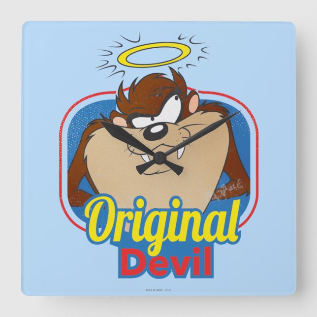 TAZ™ Original Devil Square Wall Clock (Front)