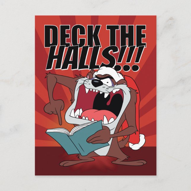 TAZ™ Singing Christmas Carols Holiday Postcard (Front)