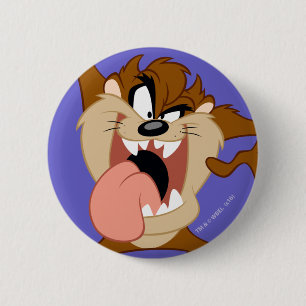 TAZ™   Sticking His Tongue Out 6 Cm Round Badge