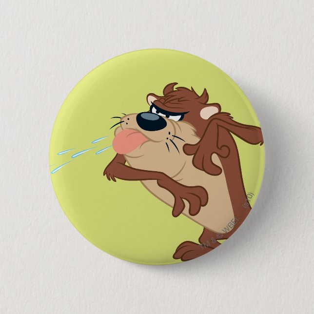 TAZ™ sticking out his tongue 6 Cm Round Badge (Front)