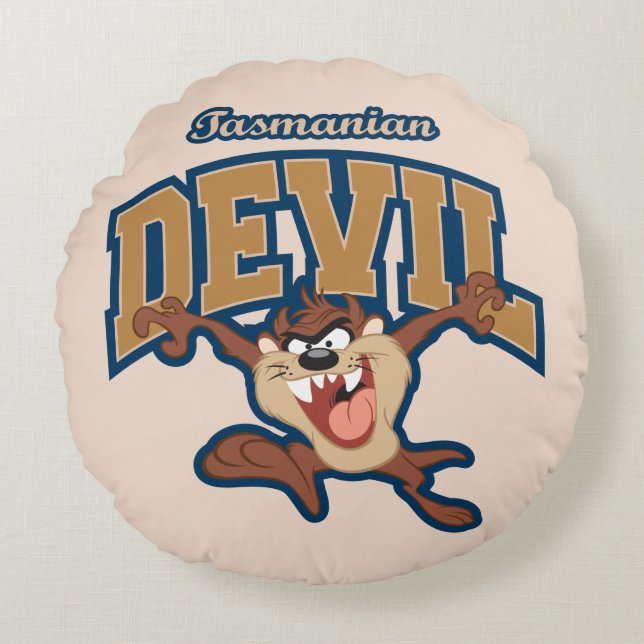 TAZ™ Tasmanian Devil Patch Round Cushion (Front)
