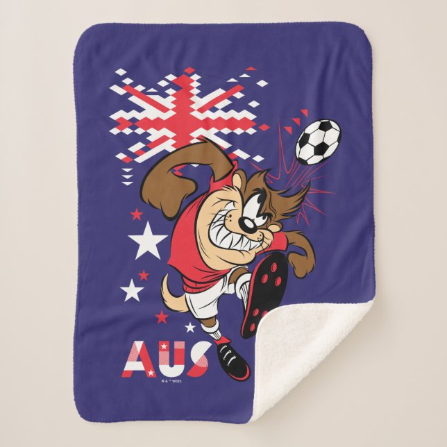 TAZ™ Team Australia Soccer Graphic Sherpa Blanket (Front)