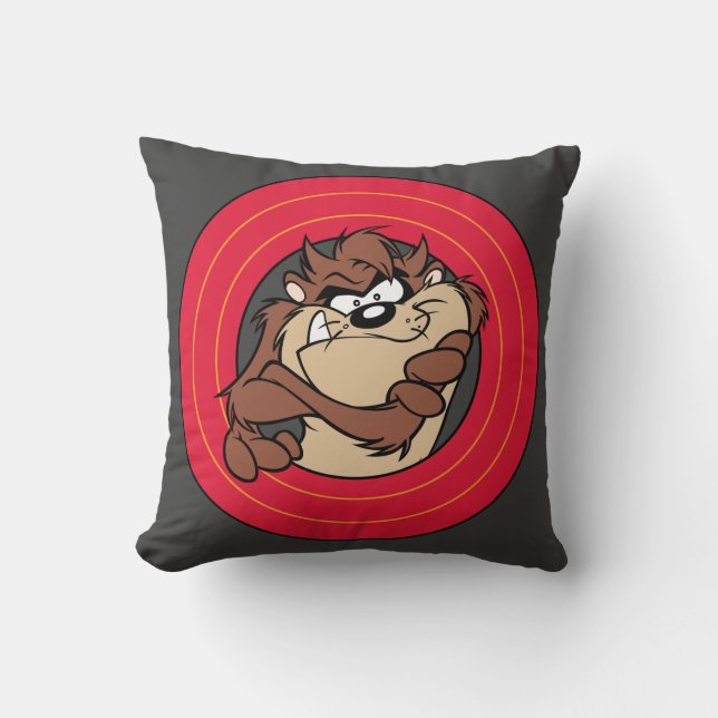 TAZ™ Through LOONEY TUNES™ Circles Cushion (Front)